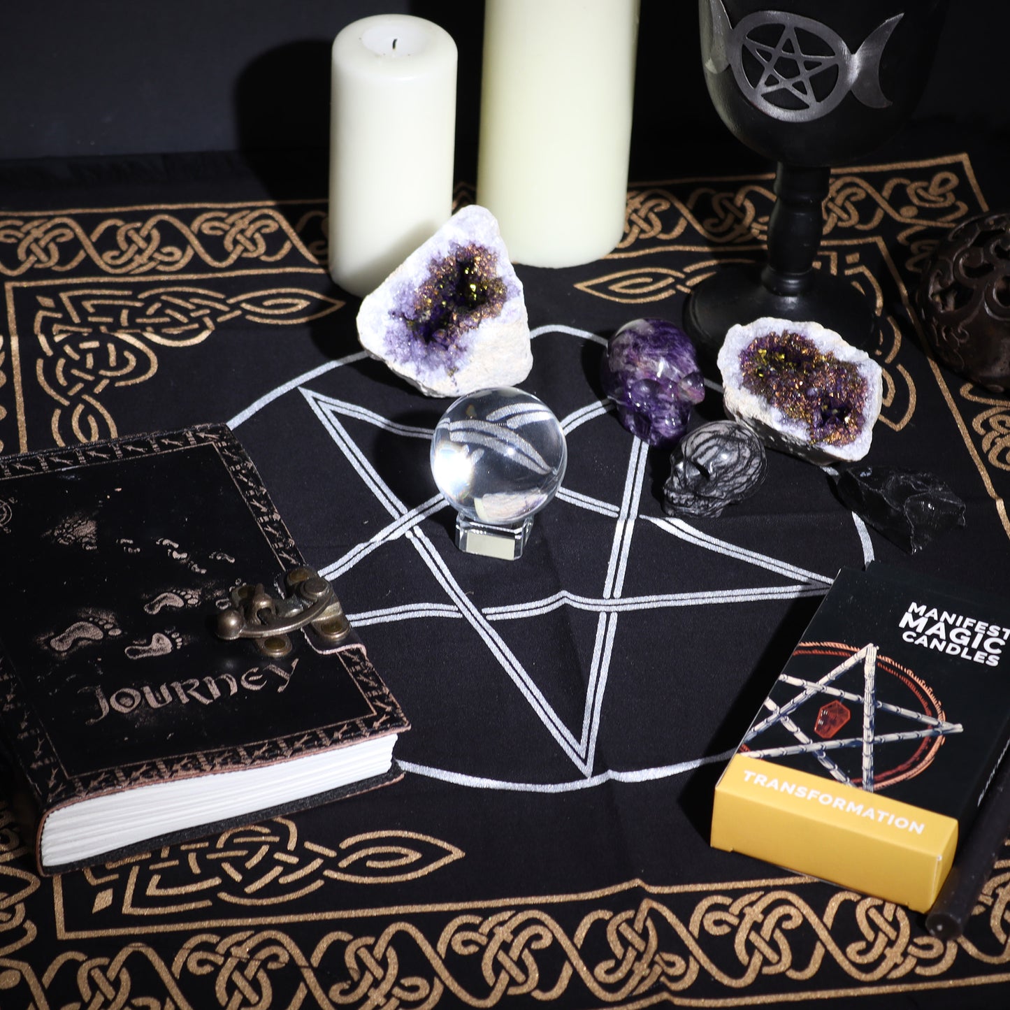 Pentacle Altar Cloth | 50x50cm | Tarot Cloth | Pagan Altar