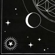 Moon Phase Crystal Grid Design | Altar Cloth | 70x70cm | Tarot Cloth | Pagan