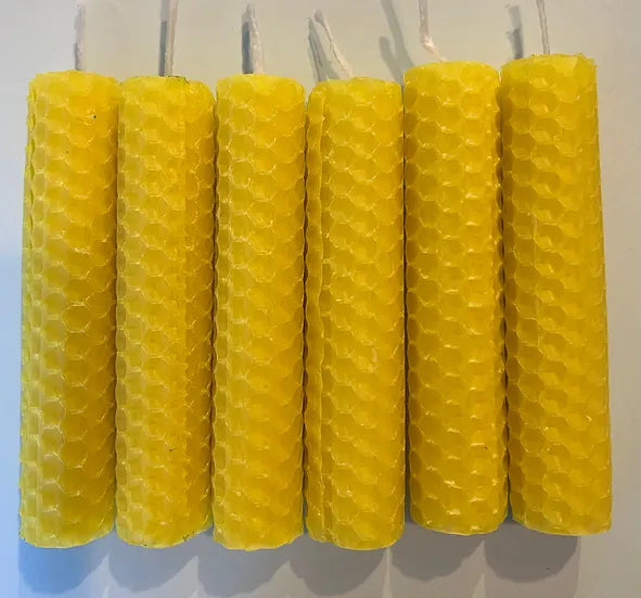 Beeswax Candle Yellow | Hand rolled | Yellow| 10 cm | 100 % U.K. Beeswax