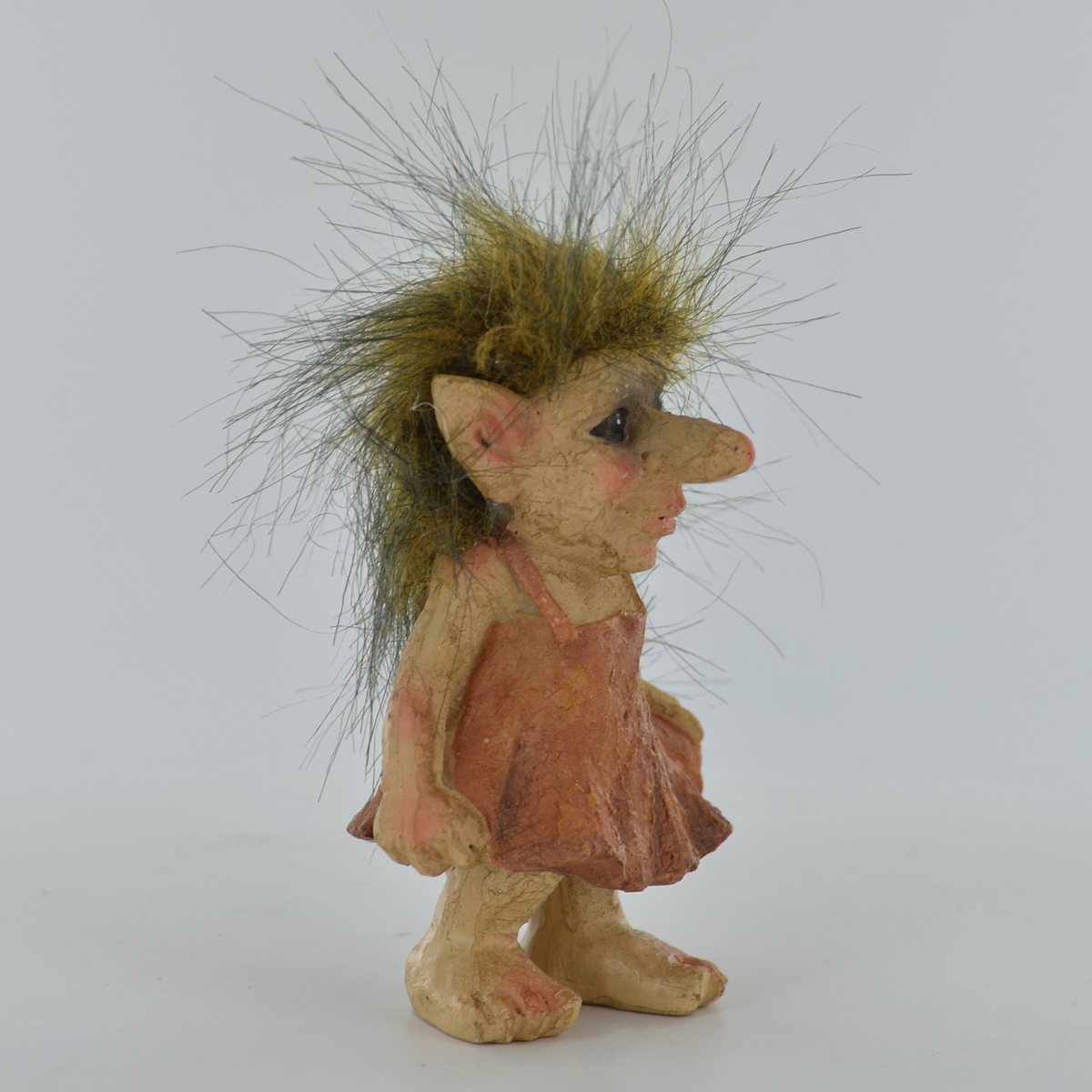 Troll Figurine Holding a Dress | Garden Ornament | Fae Decor | Altar Figurine