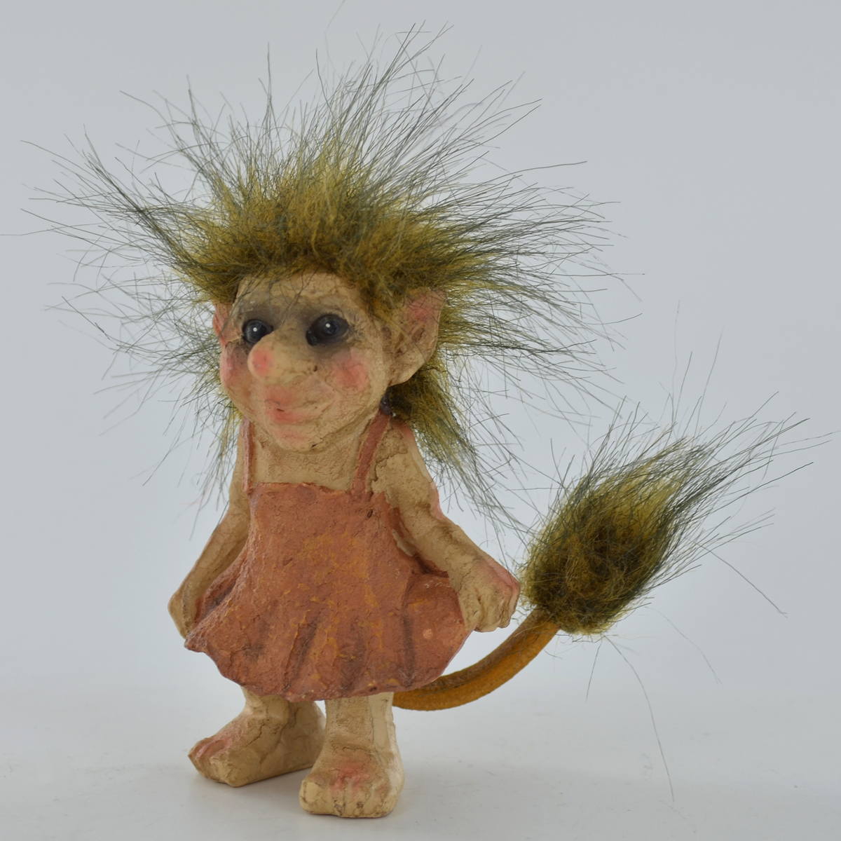 Troll Figurine Holding a Dress | Garden Ornament | Fae Decor | Altar Figurine