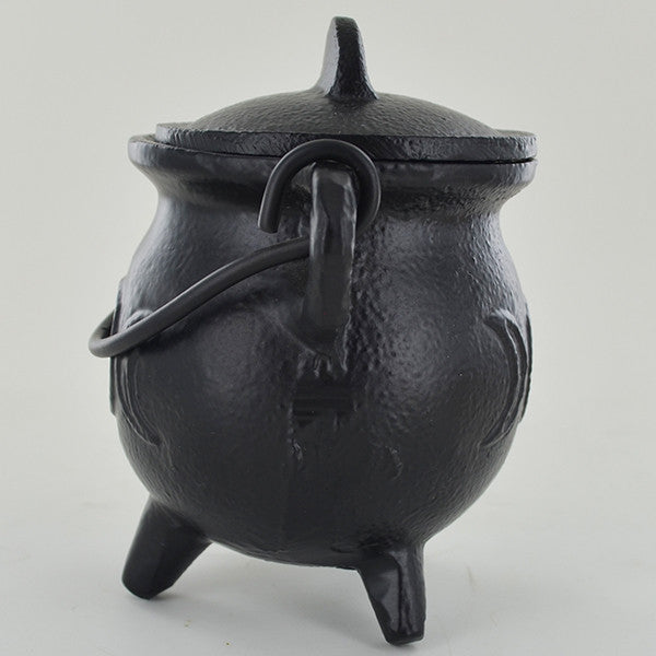 Cast Iron Cauldron engraved with the Triple Moon| 10 cm Width | Witch Altar | Pagan