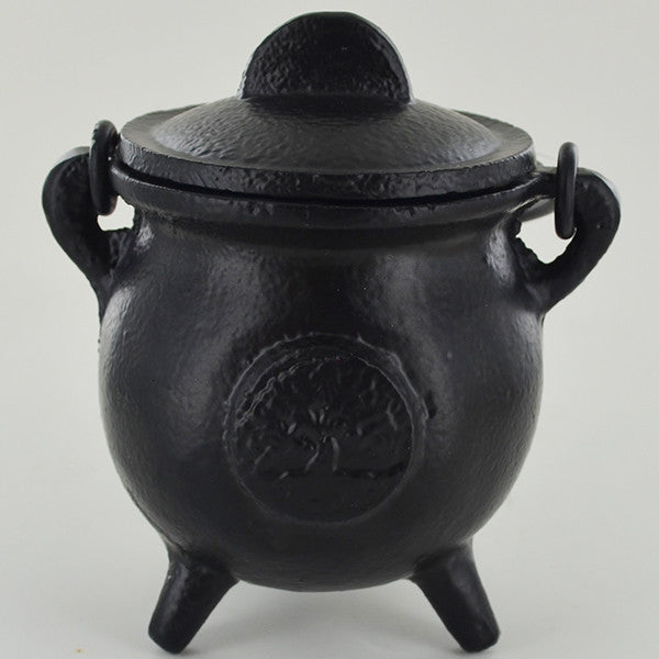 Cast Iron Cauldron engraved with the Tree of Ife | 8 cm Width | Witch Altar | Pagan
