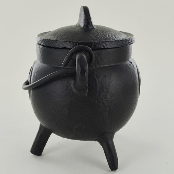 Cast Iron Cauldron engraved with the Pentagram | 10 cm Width | Witch Altar | Pagan