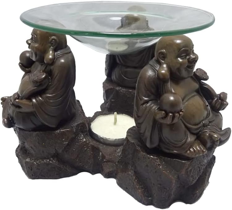 Peace of the East Wood Effect Chinese Buddha Oil & Wax Burner | Home Fragrance