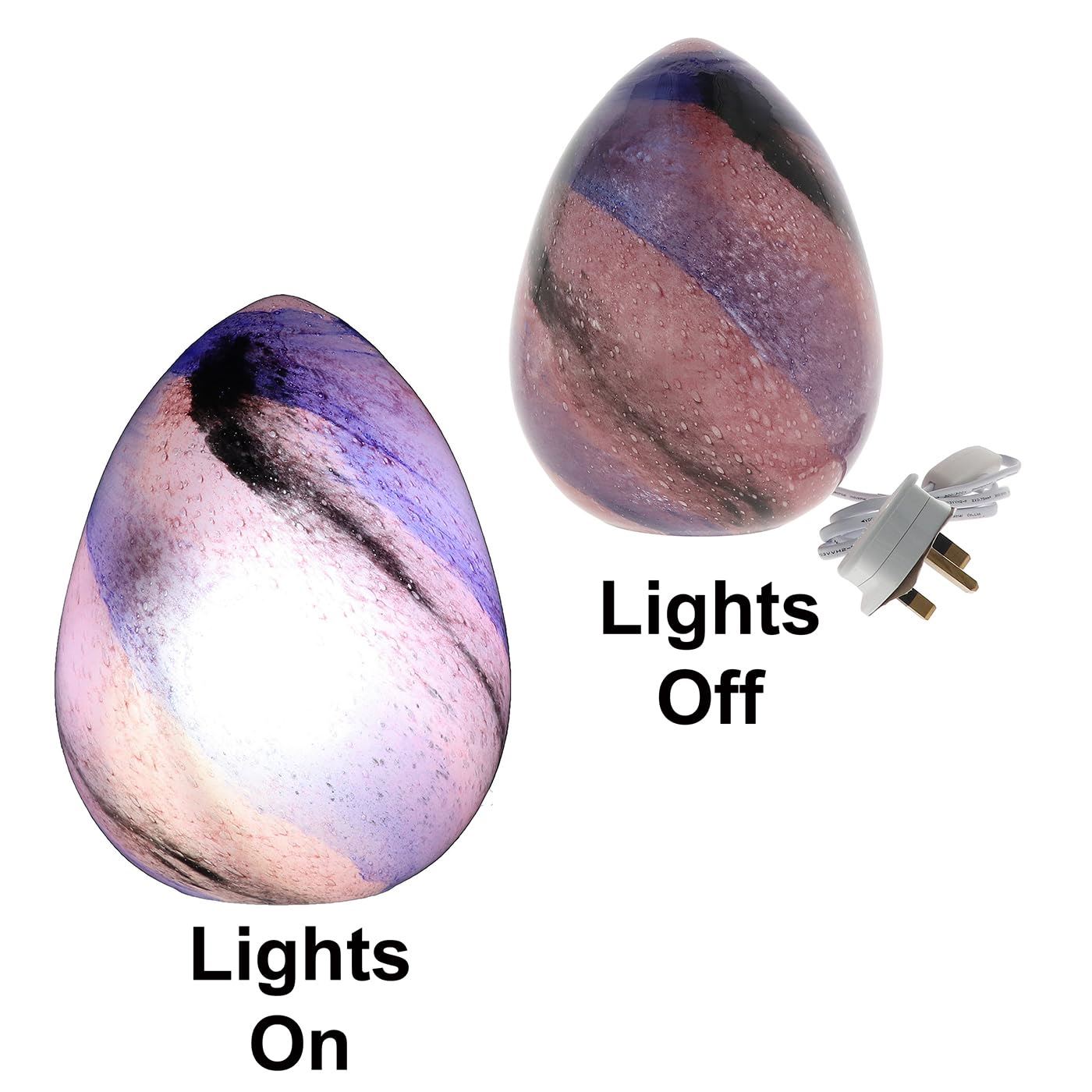 Cosmos Egg Mood Lamp Purple Galaxy Effect | Shudehill Giftware | 24x19cm