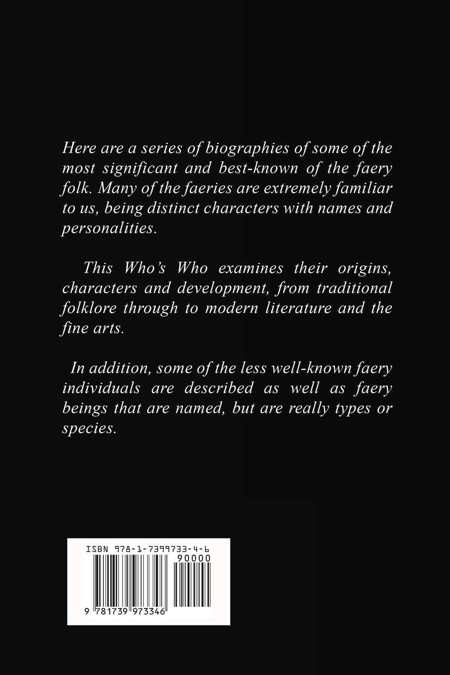 Who's Who in Faeryland | Paperback | 2022 | by John Kruse | Book on the Fae Fairies