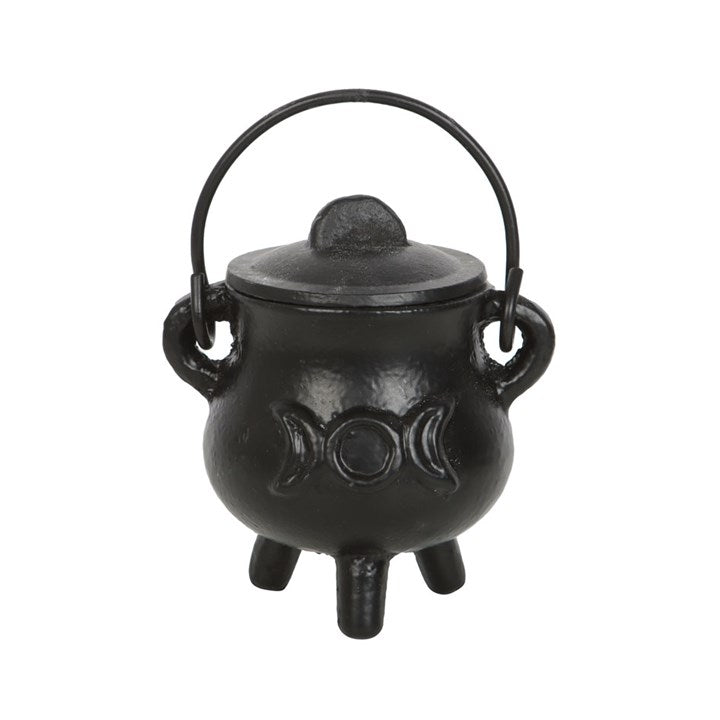 Cast Iron Cauldron with Triple Moon | 7.5 cm | Witch Altar | Spell Work