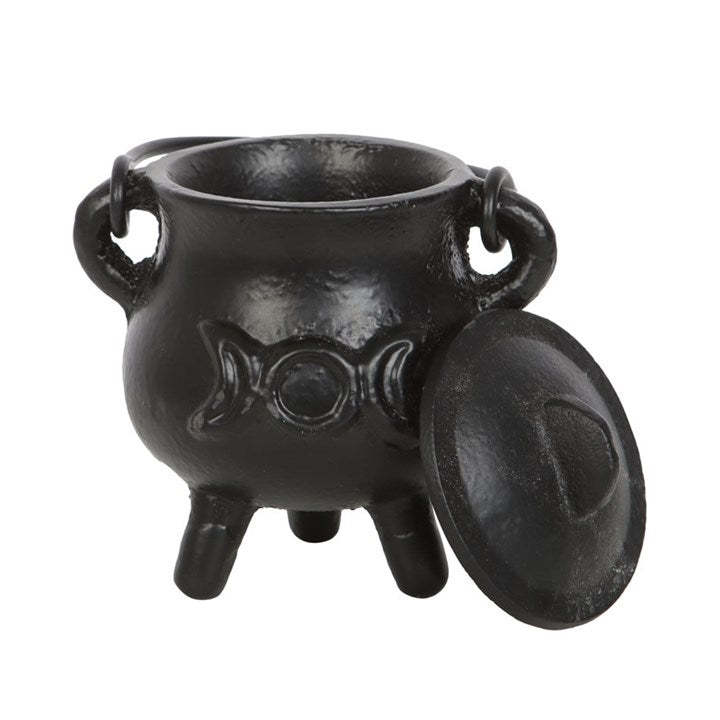 Cast Iron Cauldron with Triple Moon | 7.5 cm | Witch Altar | Spell Work