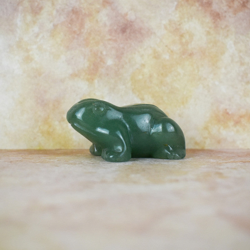 Hand Carved Frog | Green Adventurine | Crystal Figurine