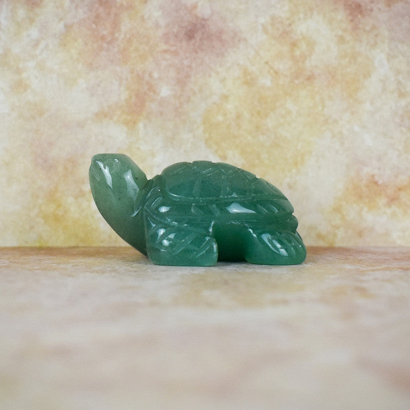 Hand Carved Turtle | Green Adventurine | Crystal Figurine