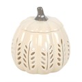 Cream Leaf Cut Out Pumpkin Oil Burner | Wax Warmer | Home Fragrance