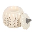 Cream Leaf Cut Out Pumpkin Oil Burner | Wax Warmer | Home Fragrance