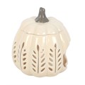 Cream Leaf Cut Out Pumpkin Oil Burner | Wax Warmer | Home Fragrance