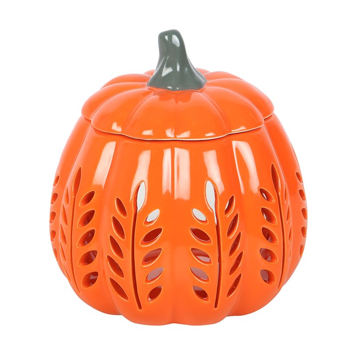 Orange Leaf Cut Out Pumpkin Oil Burner | Wax Warmer | Home Fragrance
