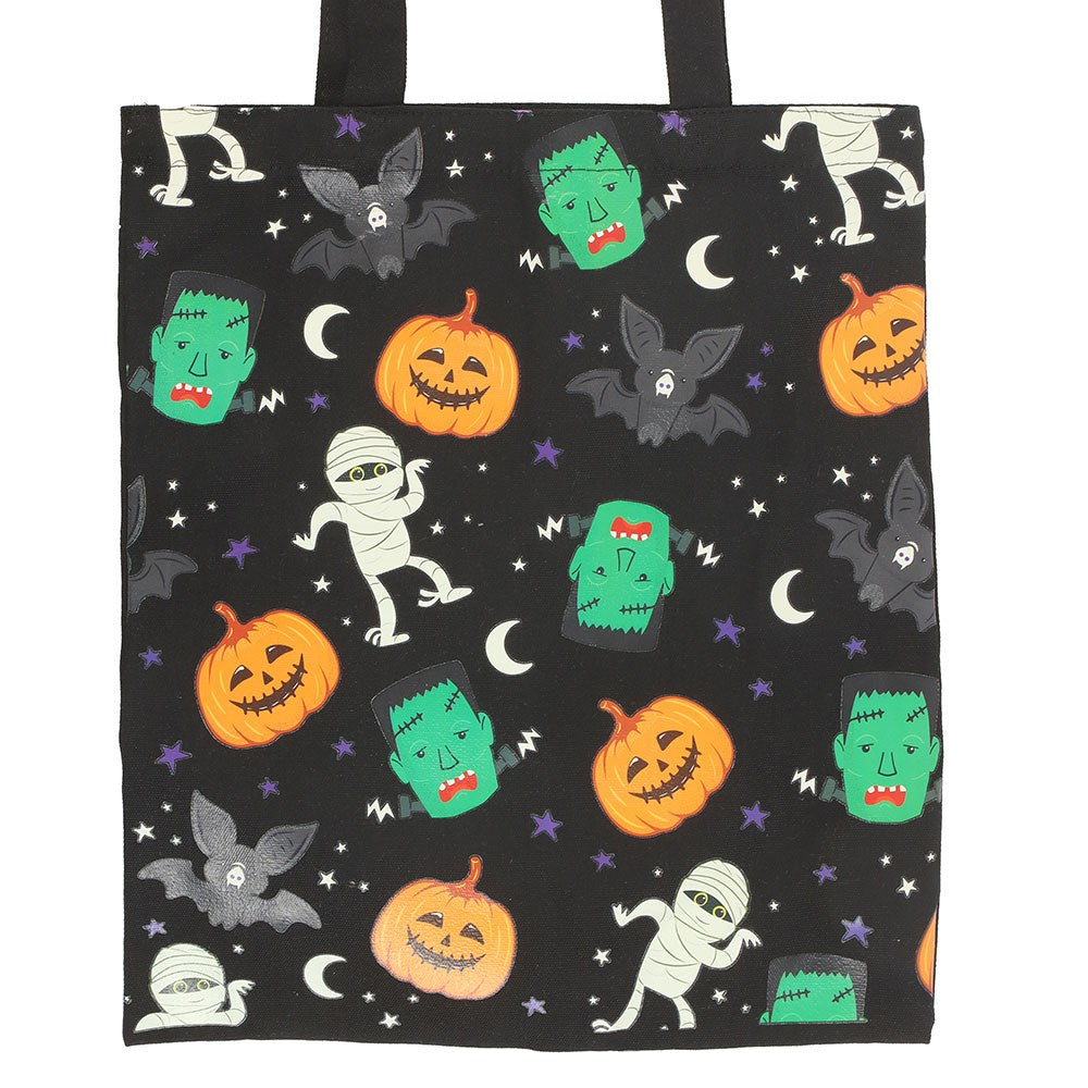 Monster Mash Print Polycotton Tote Bag | Halloween Bag | Witchy Gift | Goth