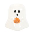 Ghost Shaped Oil Burner with Pumpkin | 11cm | Goth Decor | Halloween | Home Fragrance