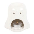 Ghost Shaped Oil Burner with Pumpkin | 11cm | Goth Decor | Halloween | Home Fragrance