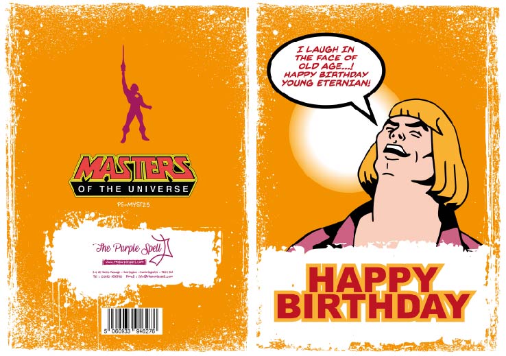 He-Man Birthday Card | Retro Birthday Card | Master of the Universe | Orange