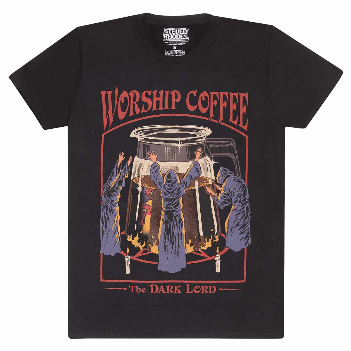 Steven Rhodes | Worship Coffee - The Dark Lord | Unisex T-Shirt | 100% Cotton |