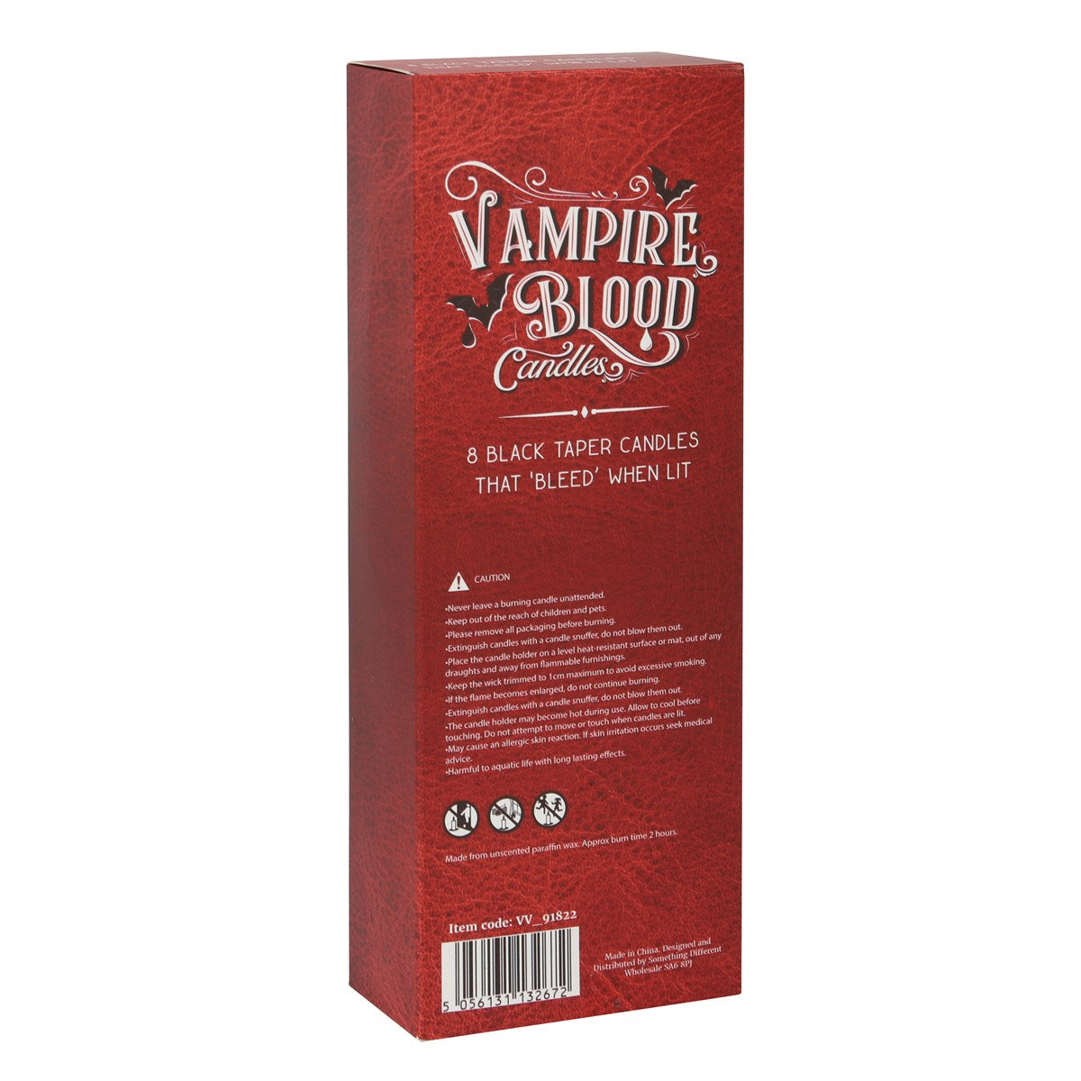 Vampire Blood Taper Candle | Box of 8 | Black Candle That Bleeds When Lit | Goth Decor | Altar Candles (Copy)