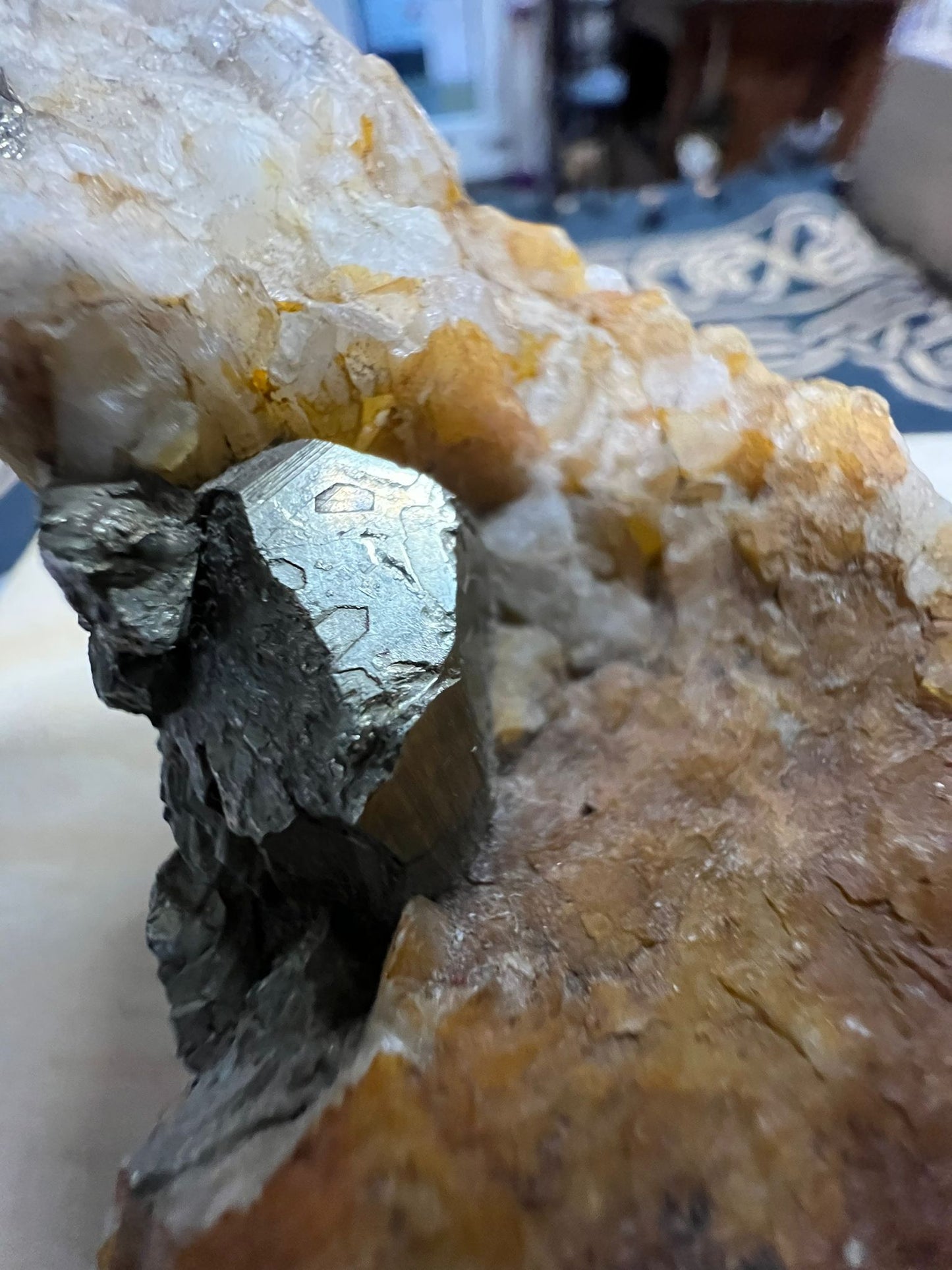 Quartz with Pyrite Cluster| 235g | Freeform