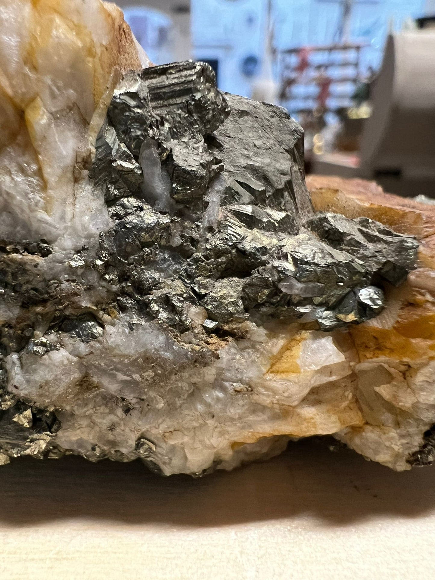 Quartz with Pyrite Cluster| 235g | Freeform