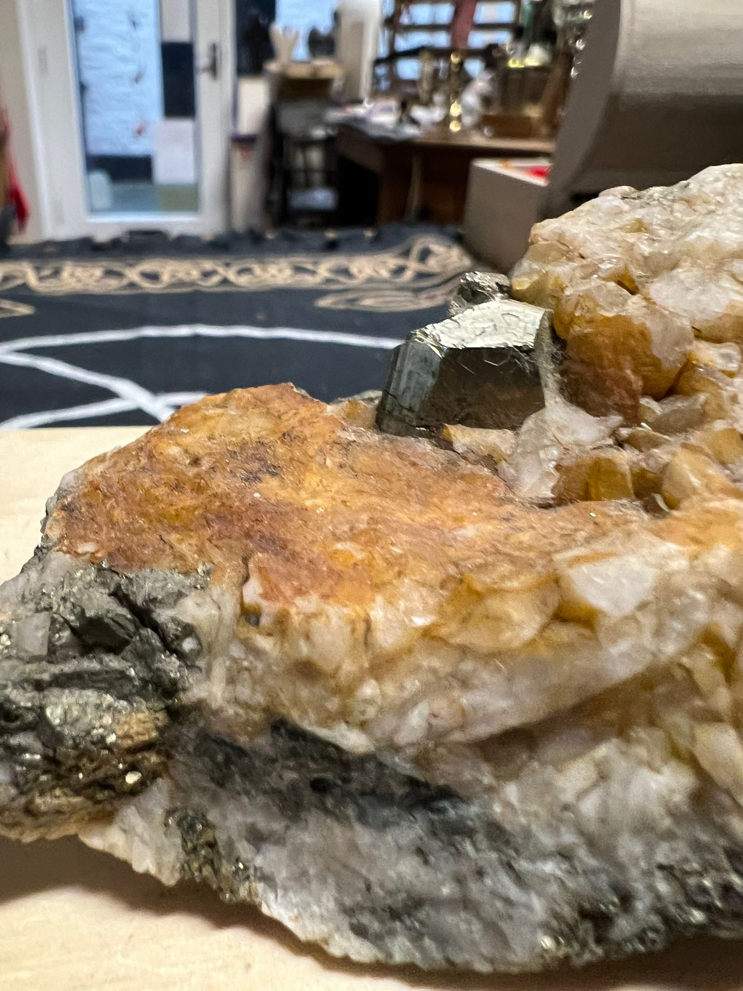 Quartz with Pyrite Cluster| 235g | Freeform