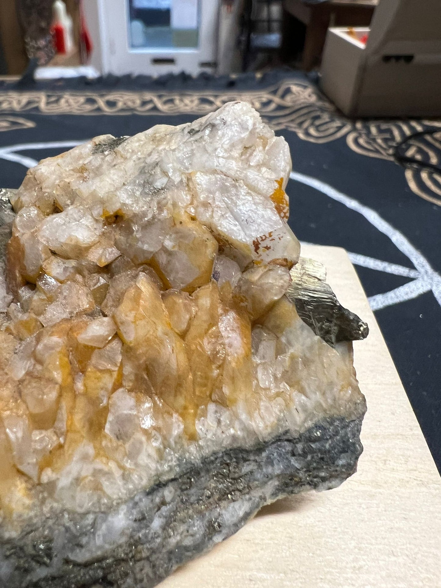 Quartz with Pyrite Cluster| 235g | Freeform