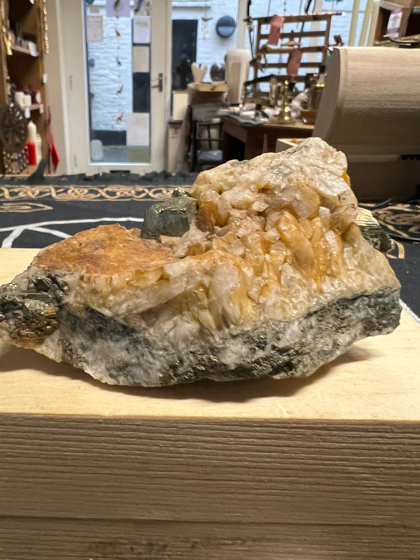 Quartz with Pyrite Cluster| 235g | Freeform