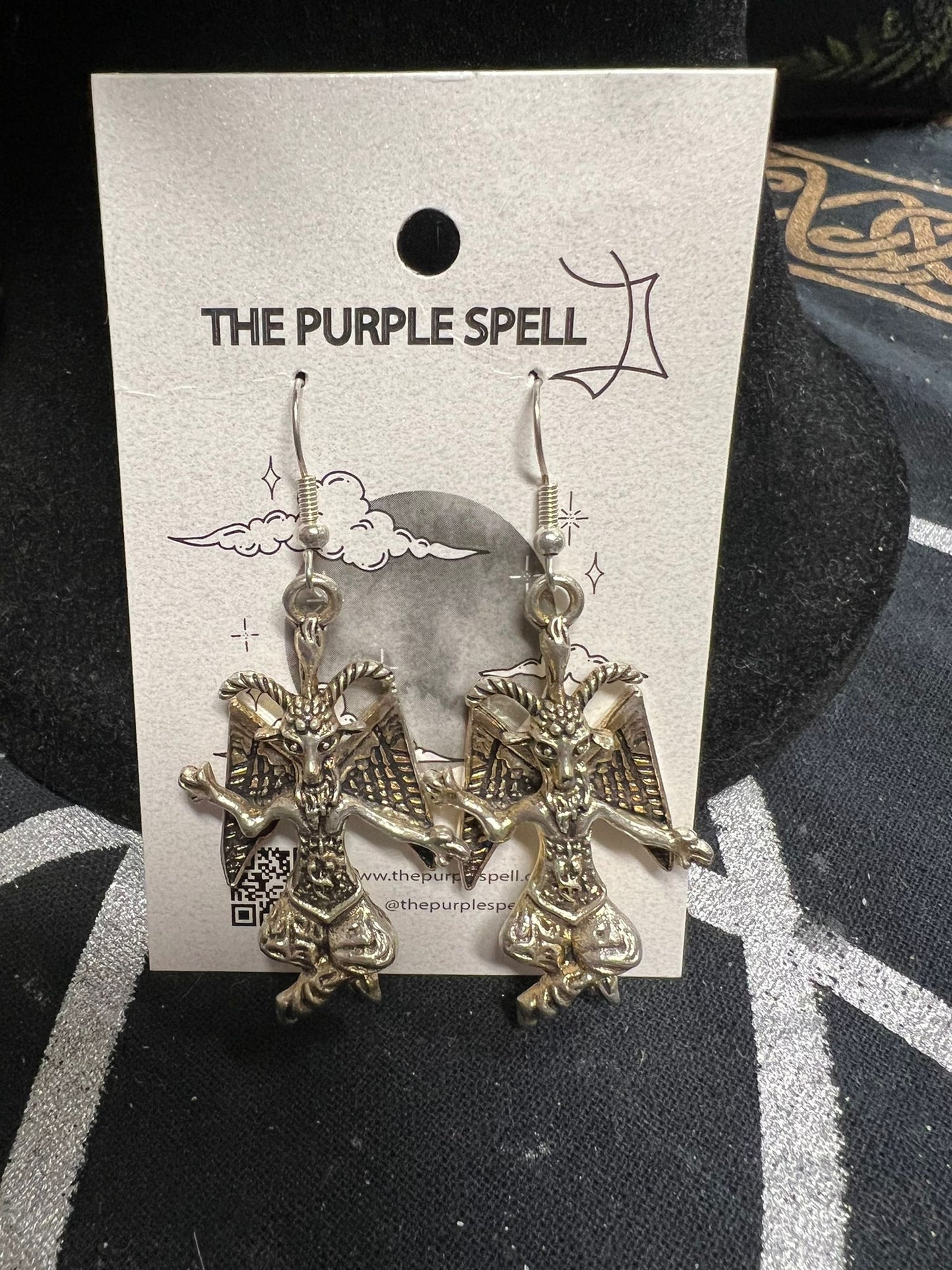 Baphomet Earrings | Goth Jewellery | Witch Jewellery | Cottagecore | Witchcore | Gothcore