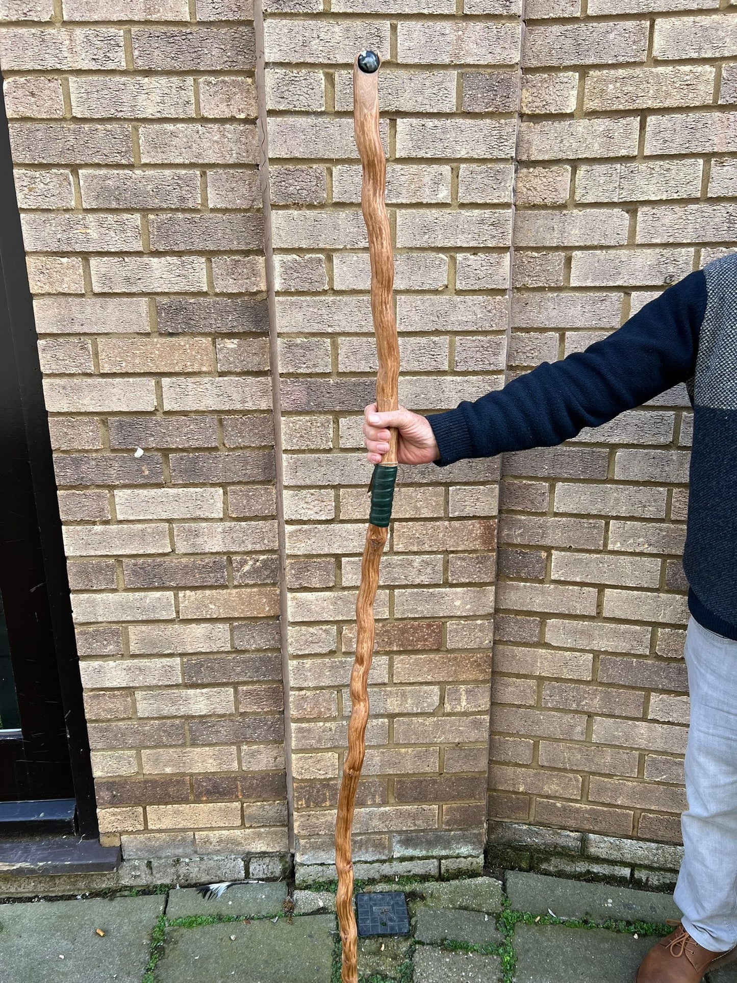 Handmade Staff | Ivy Wood | Zebra Marble Stone | Cosplay | Ritual