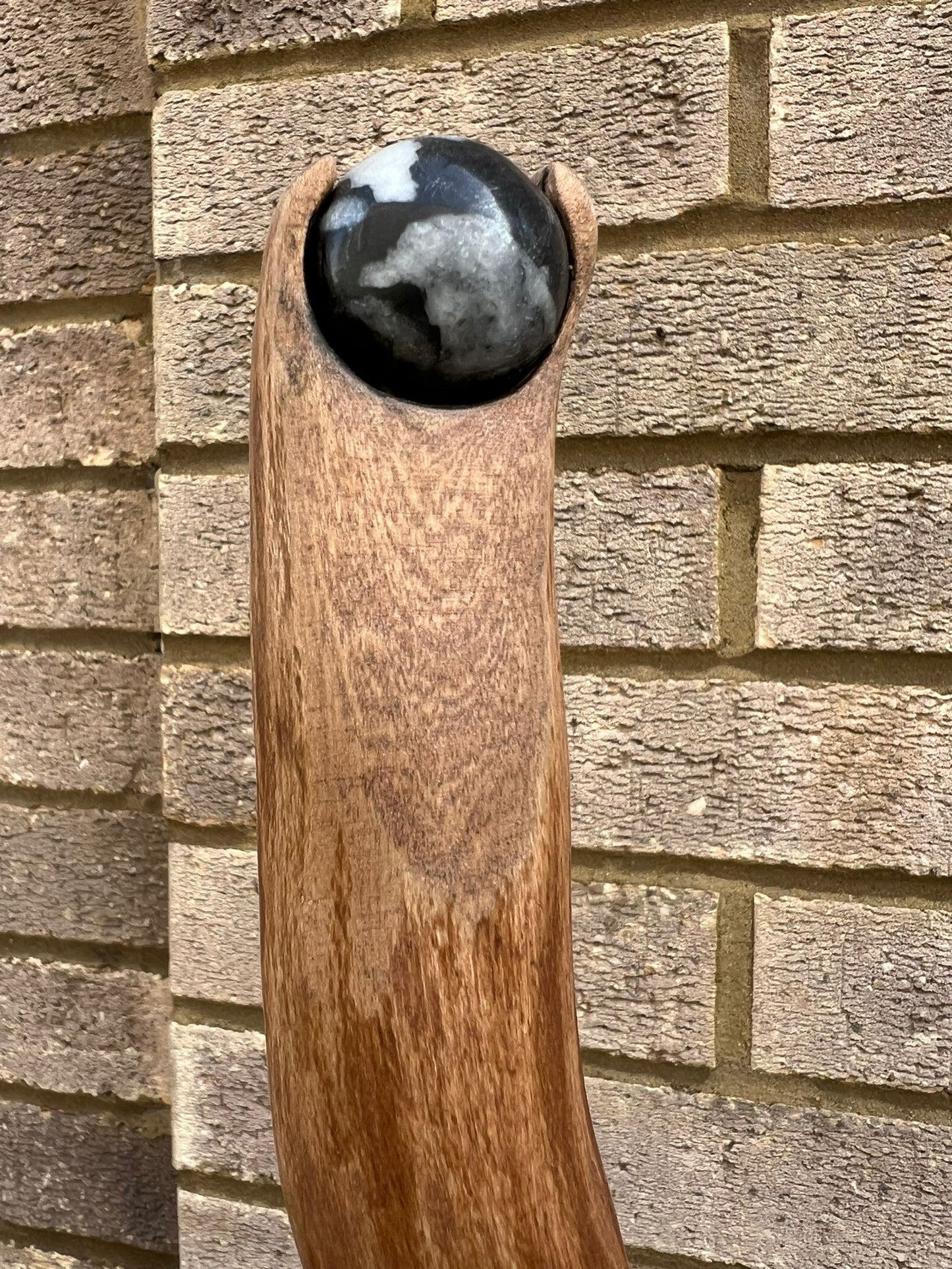 Handmade Staff | Ivy Wood | Zebra Marble Stone | Cosplay | Ritual