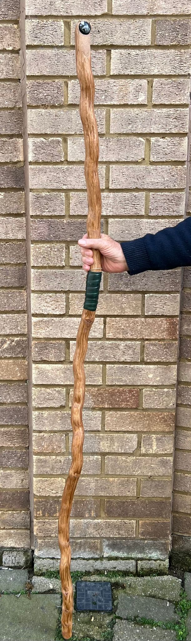 Handmade Staff | Ivy Wood | Zebra Marble Stone | Cosplay | Ritual