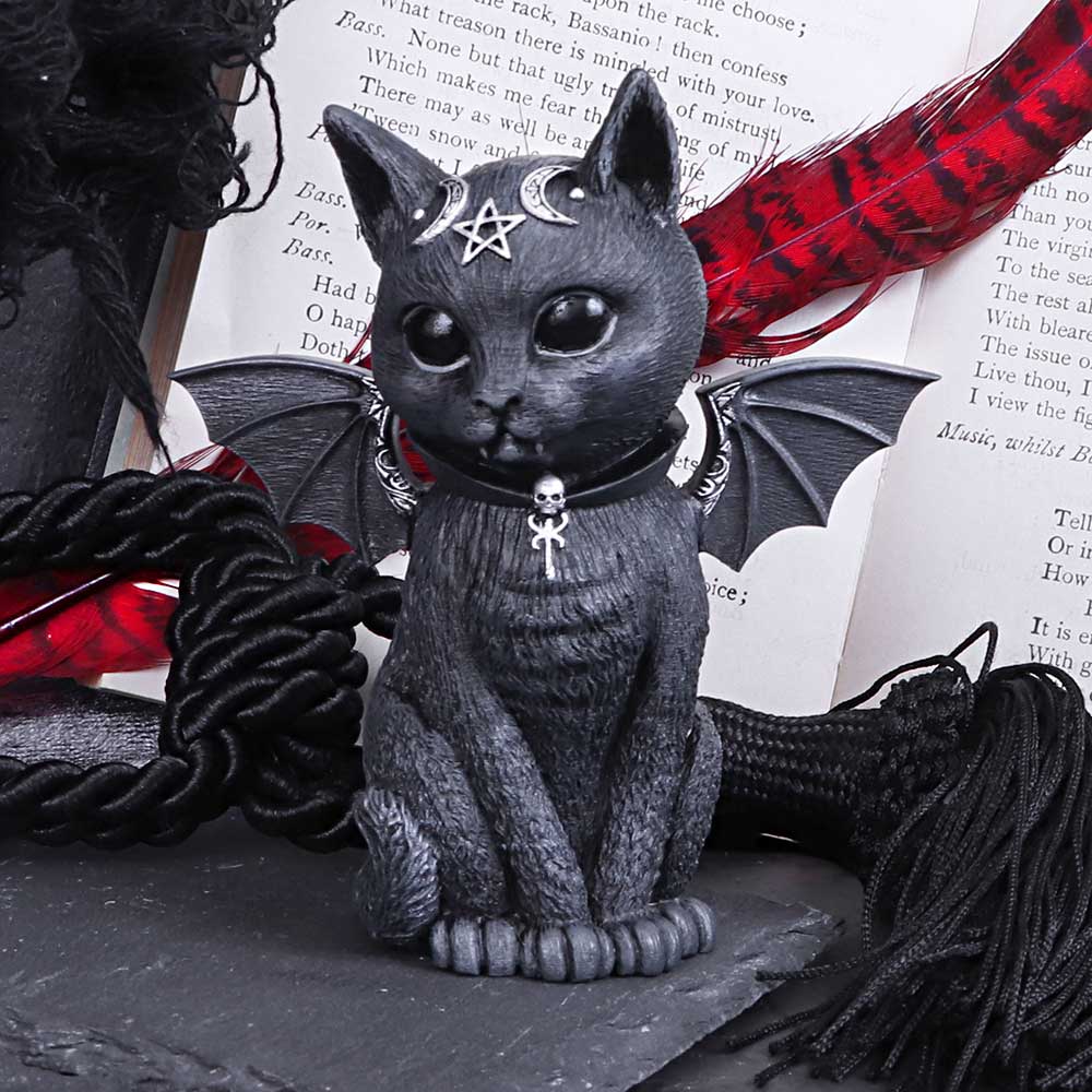 Malpuss Winged Cult Cutie Ornament | 10cm | Malpuss Winged Occult Cat Figurine | Goth Decor