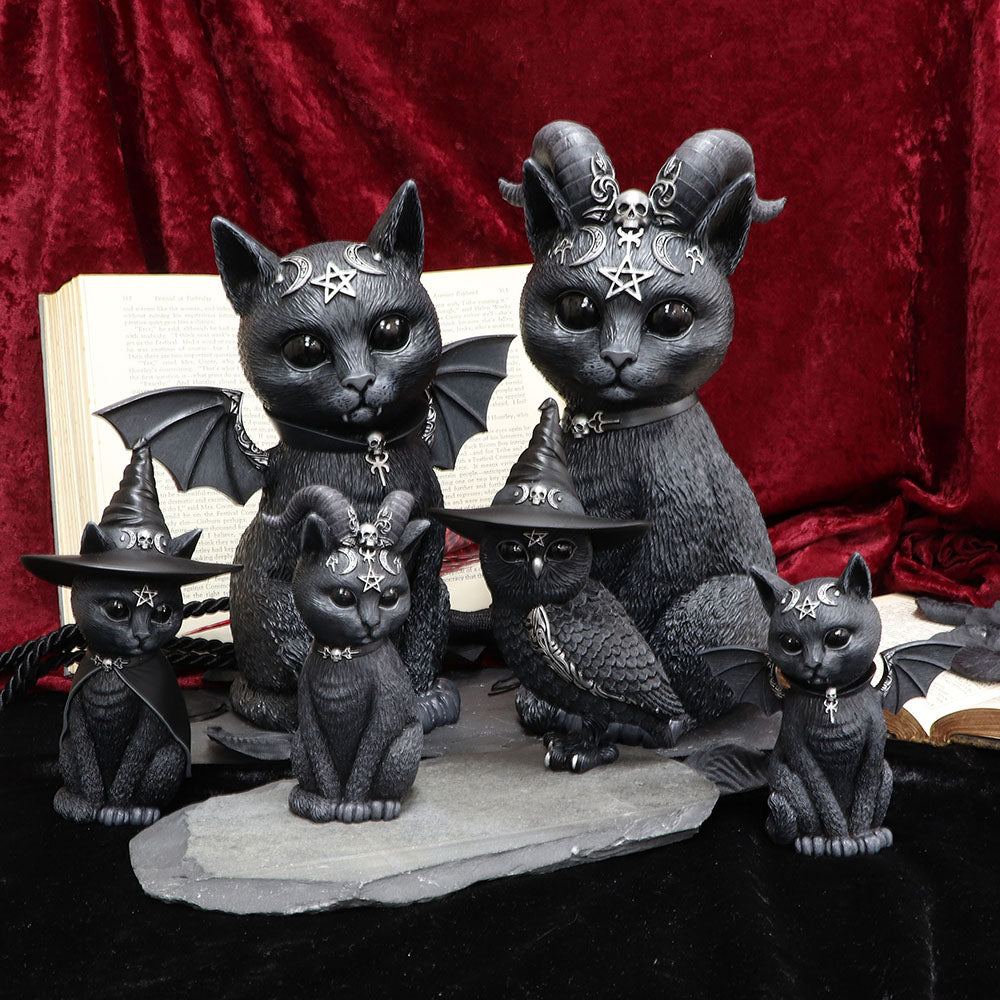 Malpuss Winged Cult Cutie Ornament | 10cm | Malpuss Winged Occult Cat Figurine | Goth Decor