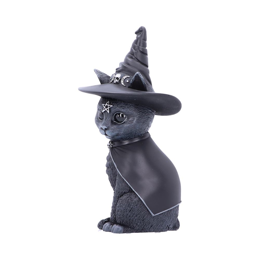 Purrah Witches Hat Occult Cat Figurine | Black Witch Cat Decorative Ornament | 13.5cm | Cult Cuties