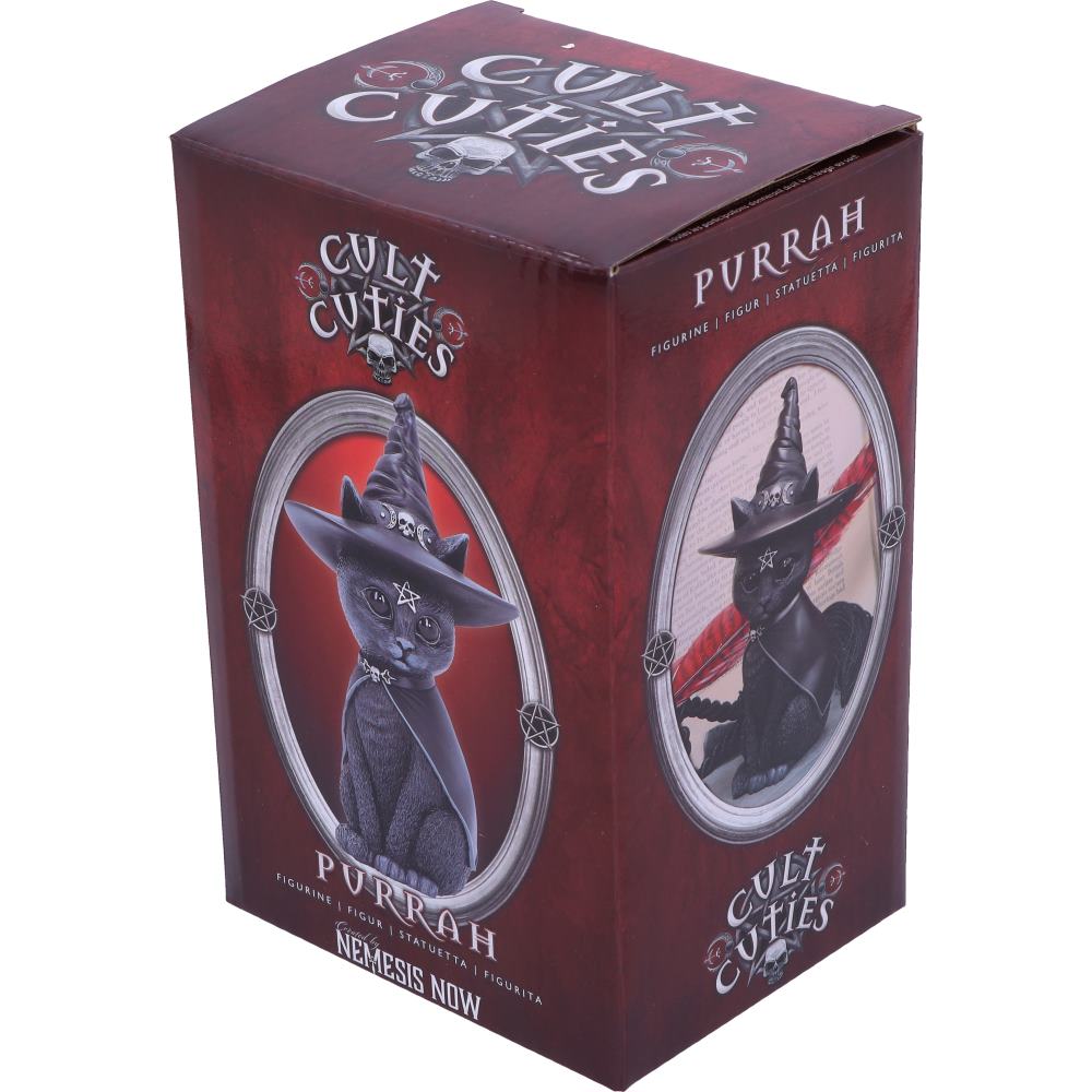 Purrah Witches Hat Occult Cat Figurine | Black Witch Cat Decorative Ornament | 13.5cm | Cult Cuties