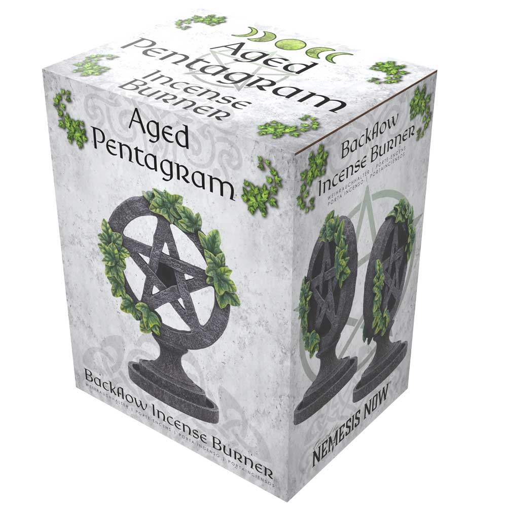 Wiccan Pentagram Backflow Incense Burner | 19cm | Altar Decoration