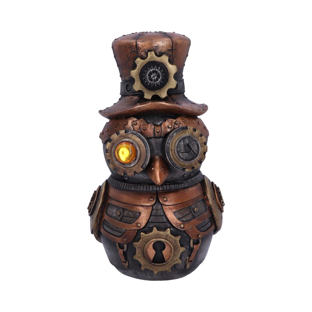 Hootle | 22.7cm | Steampunk Owl with Top Hat | Goth Figurine