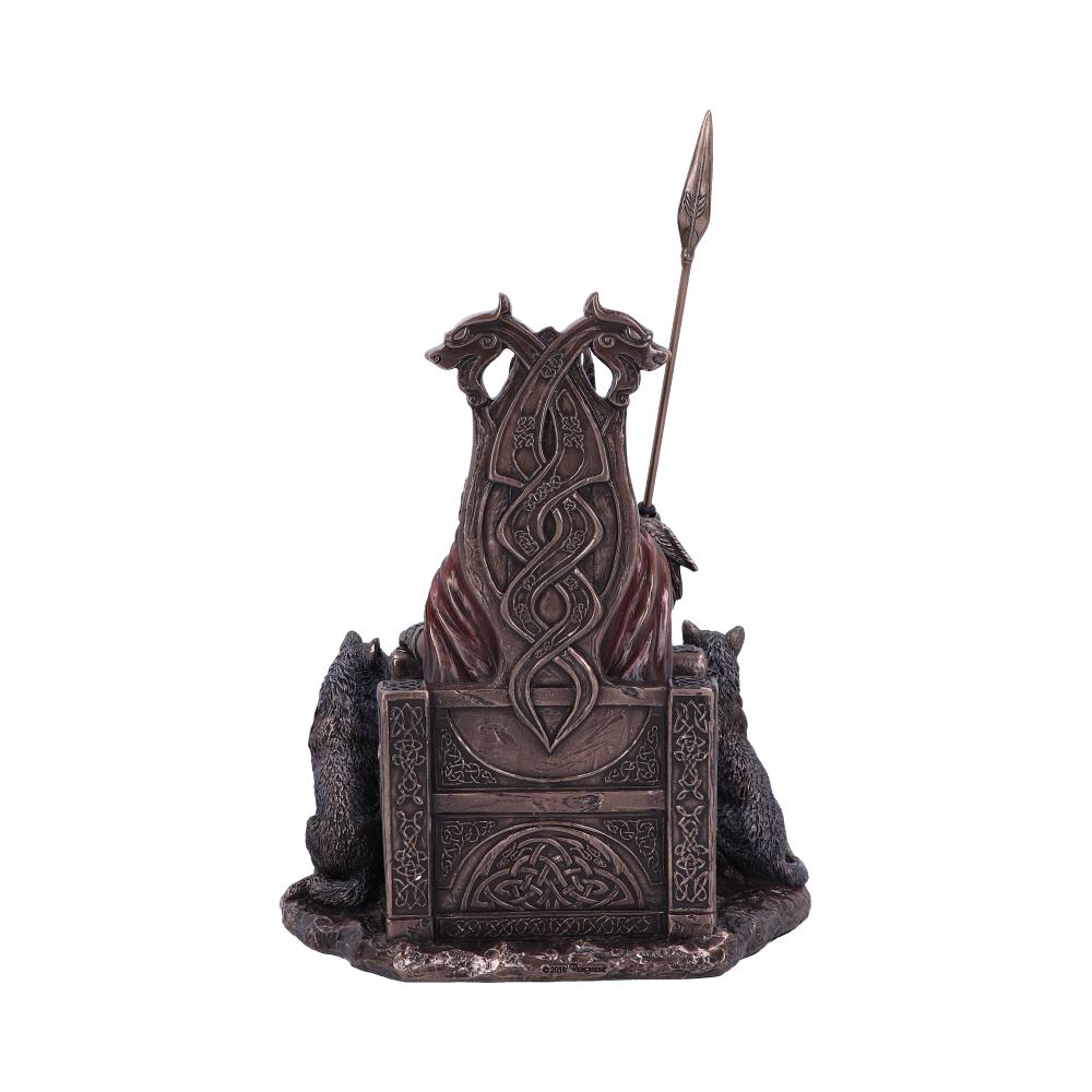 Odin All Father Wolves and Throne Figurine | 22cm | Norse Mythology | Ancient Gods | Vikings
