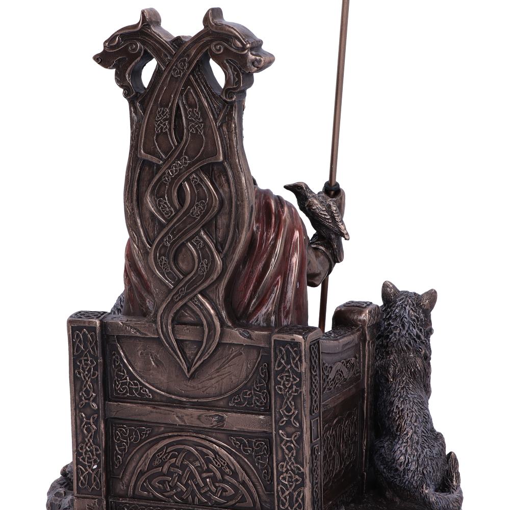 Odin All Father Wolves and Throne Figurine | 22cm | Norse Mythology | Ancient Gods | Vikings