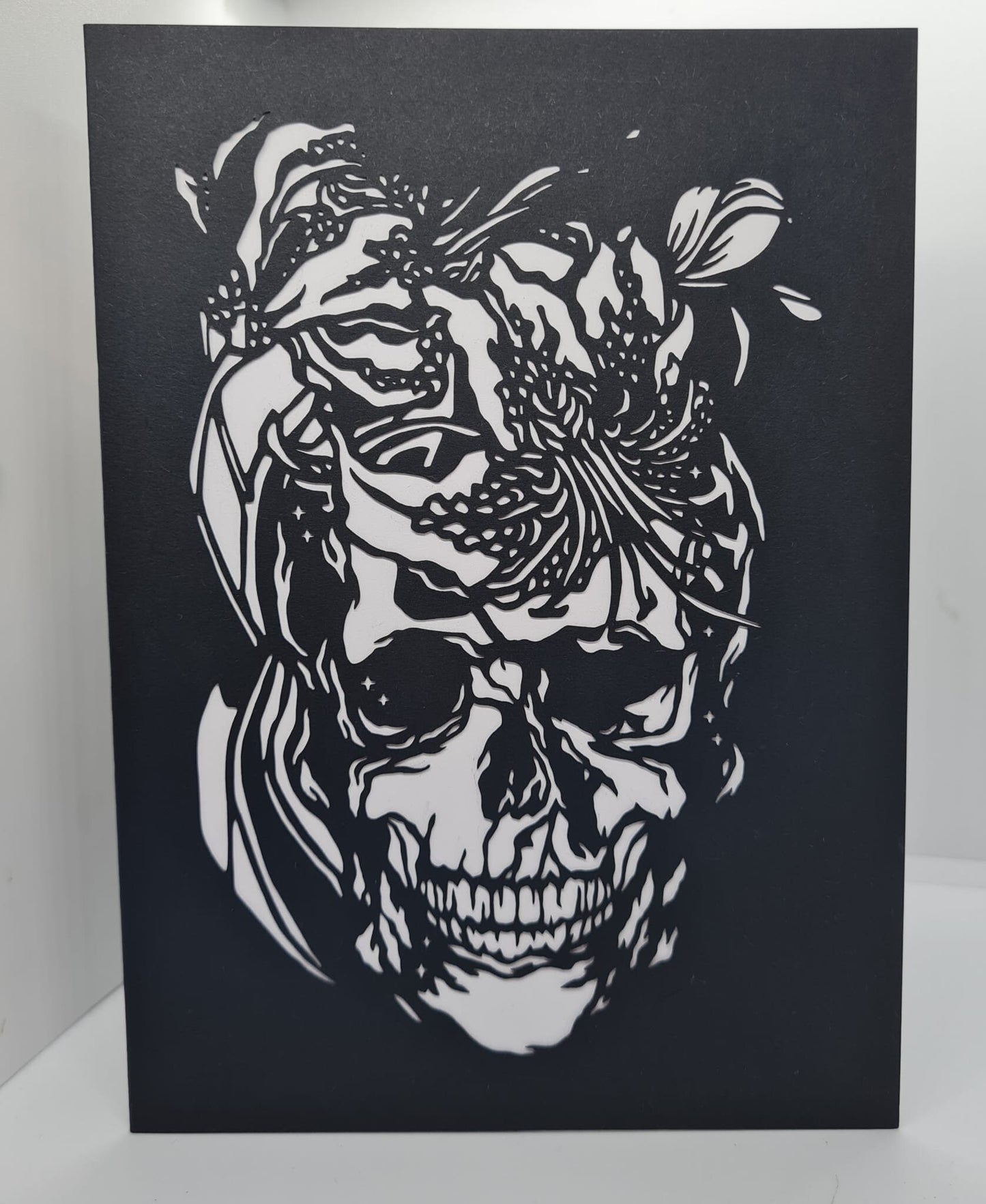 Skull Lilly Crown Card | Paper Cut Greeting Cards | Birthday Card
