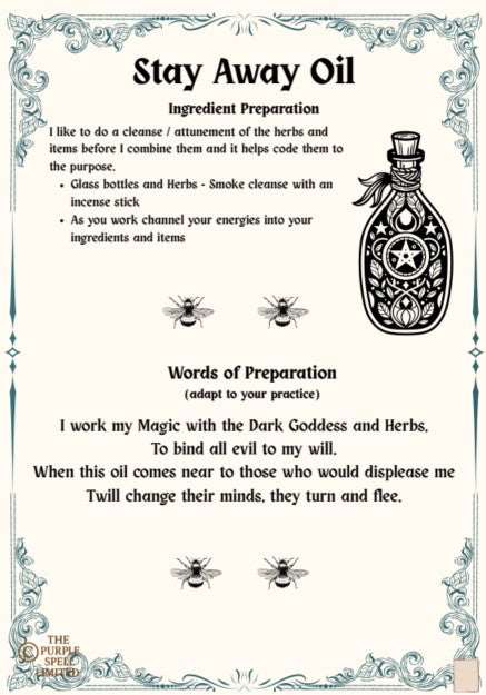 Stay Away Oil | Protection Oil | Anointing Oil | Spell Reagent | Purple Spell Apothecary