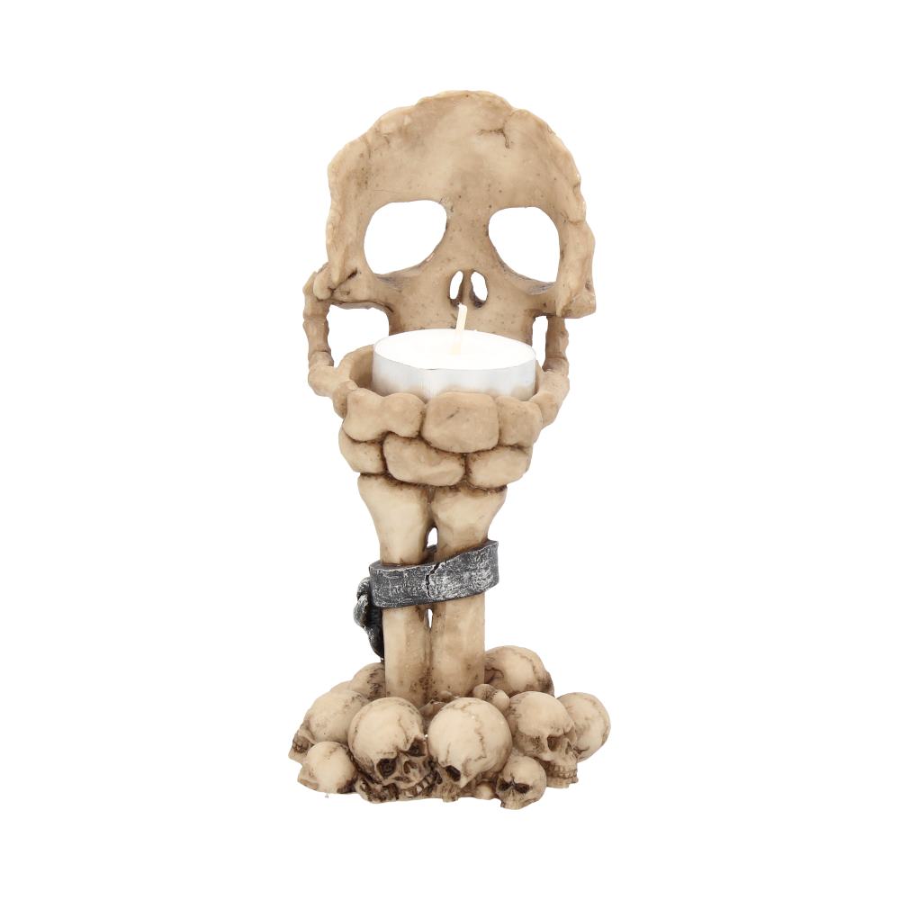Deliberation Tealight Holder | 15.5cm | Skull Candle Holder