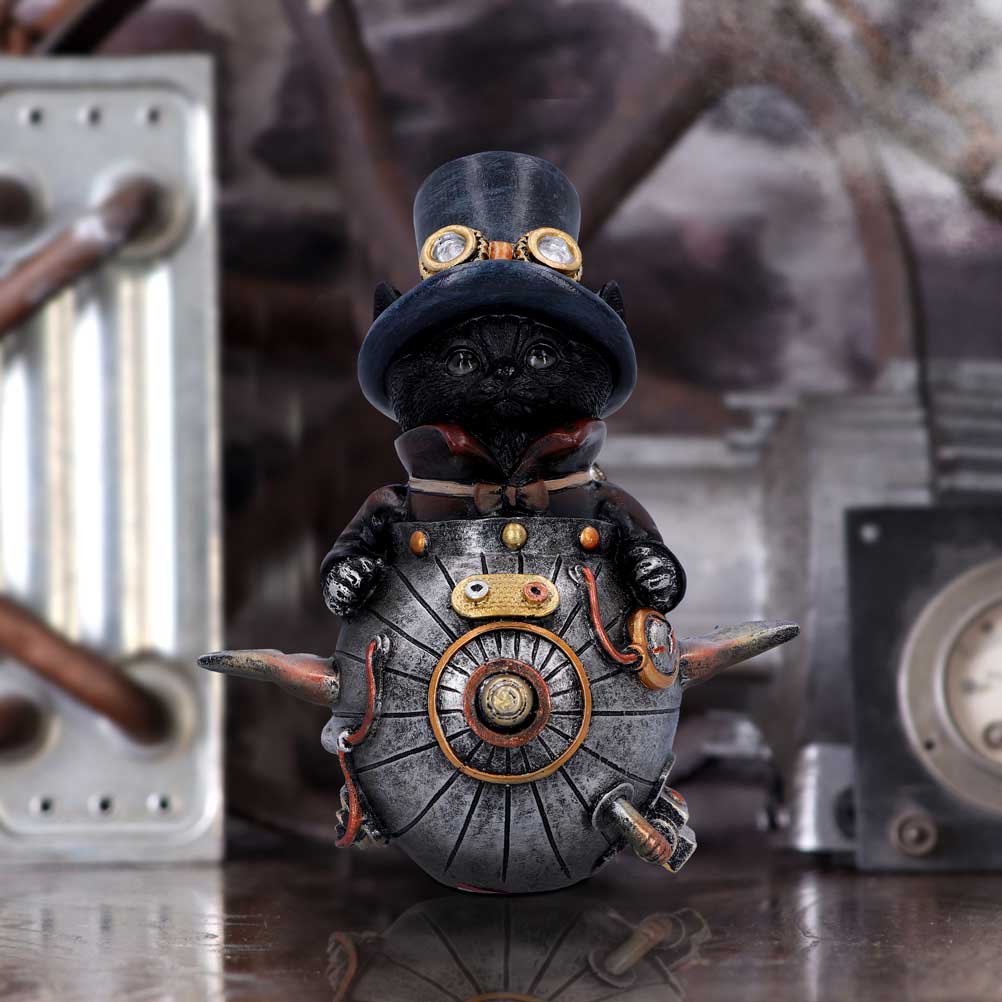 Feline Invention Steampunk Cat Figurine | 14.5cm | Steampunk Decor |
