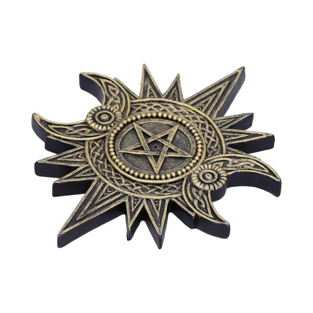 Celestial Worship Triple Moon Incense Burner | 17.3cm | Incense Stick Holder | Home Fragrance