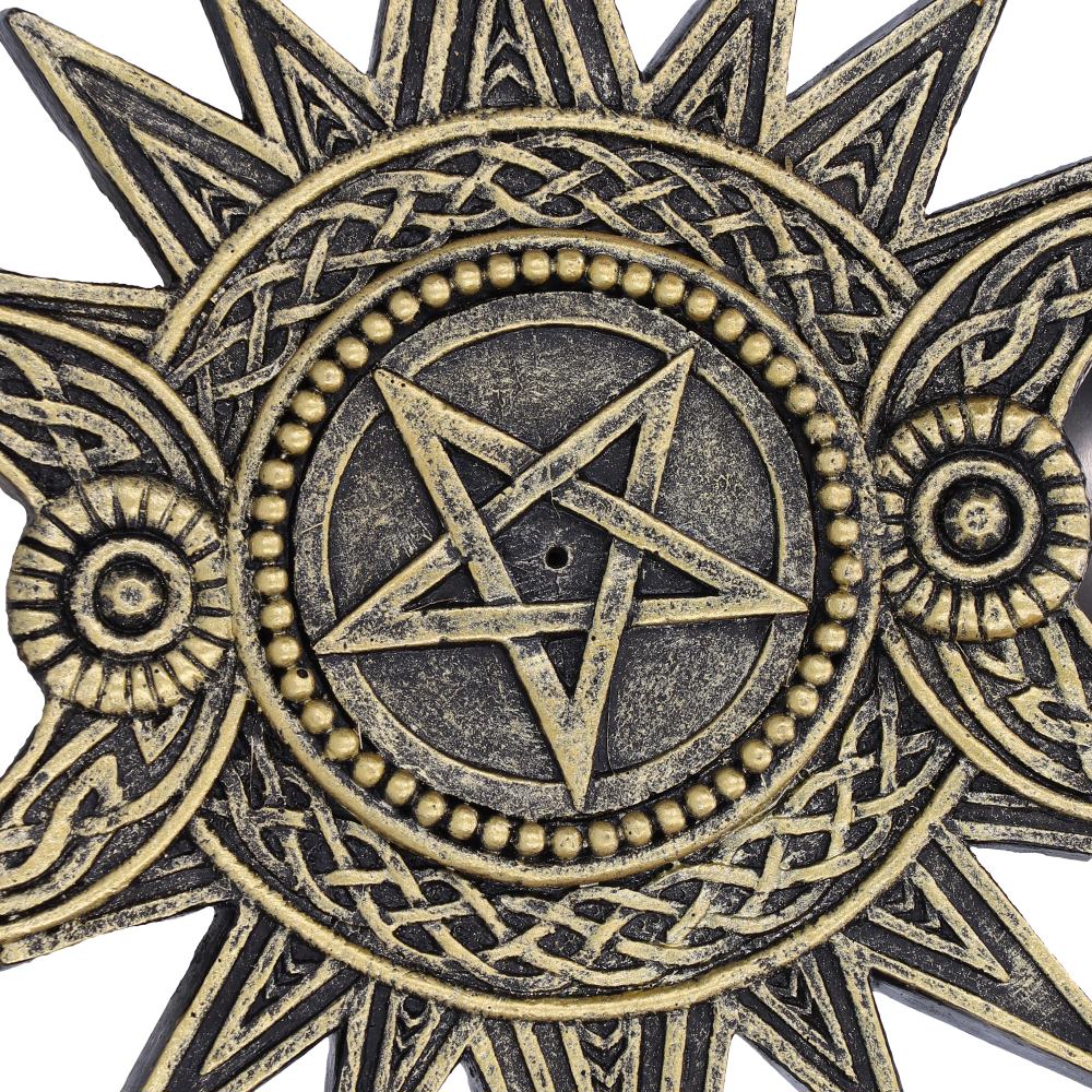 Celestial Worship Triple Moon Incense Burner | 17.3cm | Incense Stick Holder | Home Fragrance