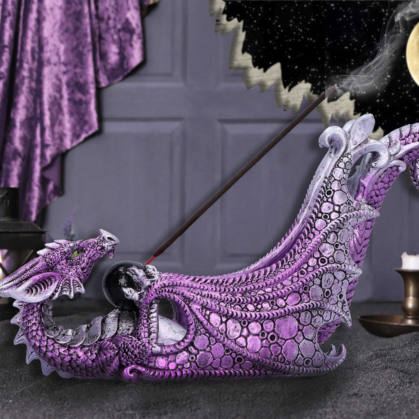 Draconic Essence Incense Burner | 26cm | Dragon Figurine | Goth | Fantasy | Home Fragrance