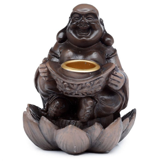 Wood Effect Lucky Buddha Backflow Incense Burner | Home Fragrance